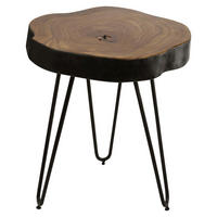 KISASZTAL fa 35/35/45 cm   - fekete/sheesham, Design, fa/fém (35/35/45cm) - MID.YOU