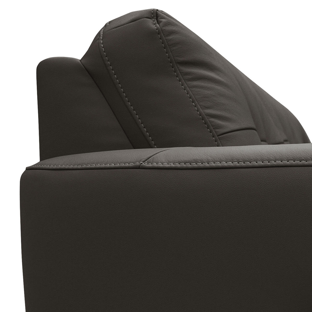 ECKSOFA Dunkelbraun Echtleder Lederlook  - Dunkelbraun/Buchefarben, Design, Leder/Holz (238/168cm) - Livetastic