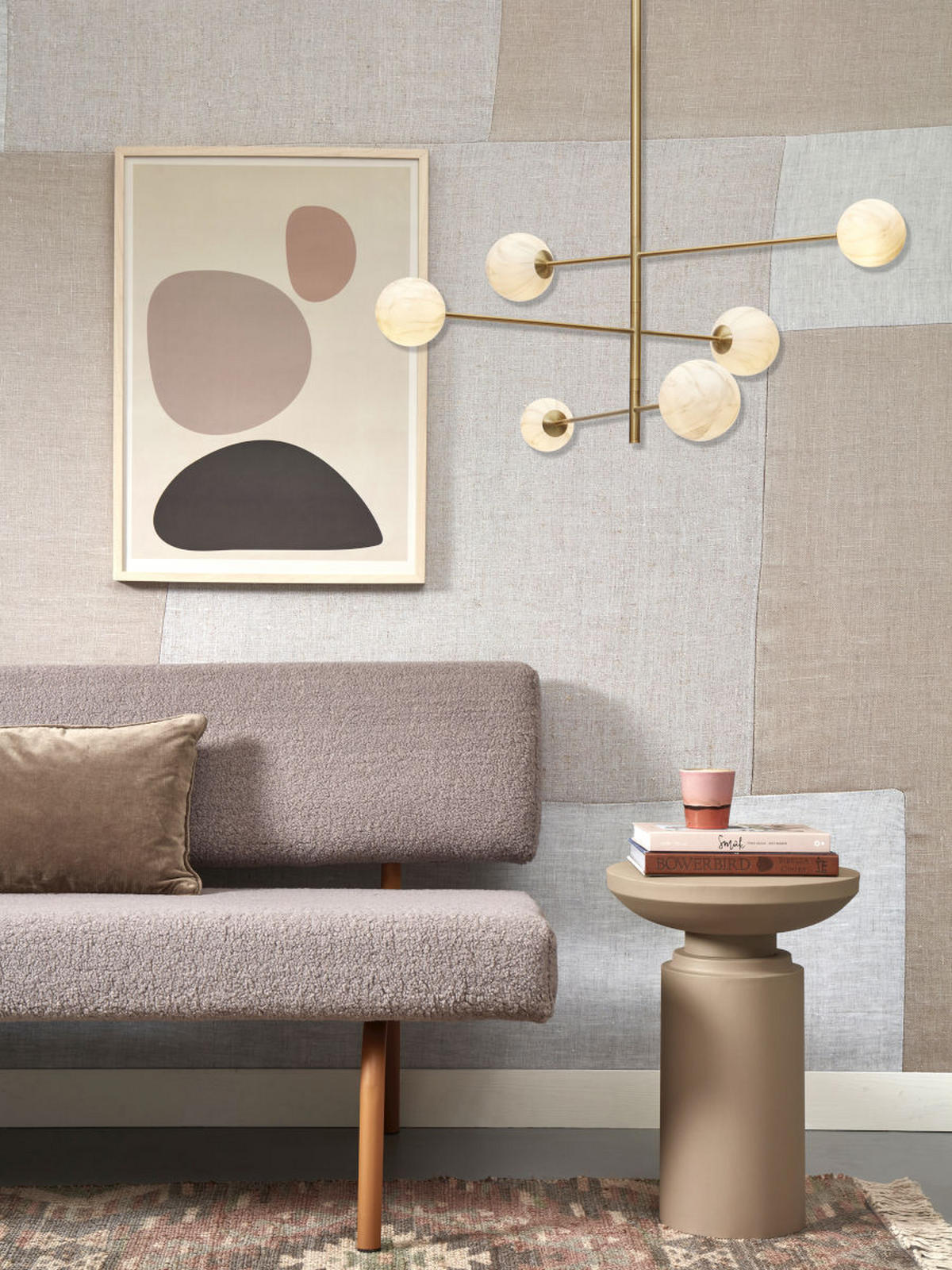 HÄNGELEUCHTE Carrara Globus 99/142 cm   - Goldfarben/Weiß, Basics, Glas/Metall (99/142cm) - It's about Romi