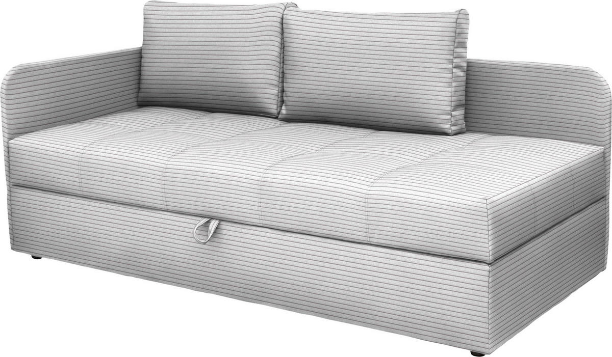 LIEGE  in Cord Hellgrau  - Hellgrau/Schwarz, Basics, Kunststoff/Textil (95/90/205cm) - Xora