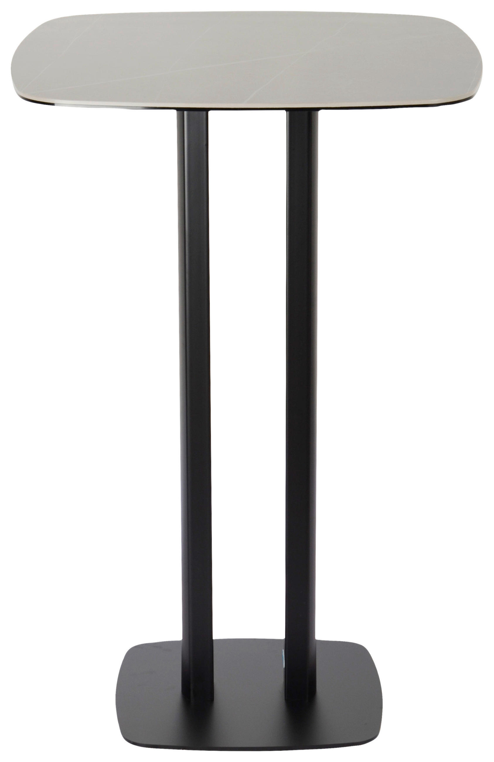 BARTISCH in Metall, Glas, Keramik 70/70/105 cm   - Schwarz/Grau, Design, Glas/Keramik (70/70/105cm) - Novel