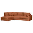 ECKSOFA Rostfarben Cord Zierkissen, Rückenkissen, Rücken echt  - Rostfarben/Schwarz, MODERN, Kunststoff/Textil (228/307cm) - Carryhome