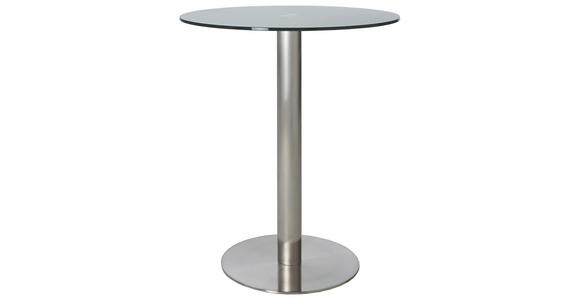 BARTISCH in Metall, Glas 65/65/105 cm - Edelstahlfarben/Grau, Design, Glas/Metall (65/65/105cm) - Dieter Knoll