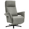 FAUTEUIL RELAX in Leder Grau  - Schwarz/Grau, Design, Leder/Metall (83/112/87-174cm) - Valdera