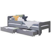 STAURAUMBETT 100/200 cm  in Hellgrau  - Hellgrau/Naturfarben, MODERN, Holz (100/200cm) - Livetastic