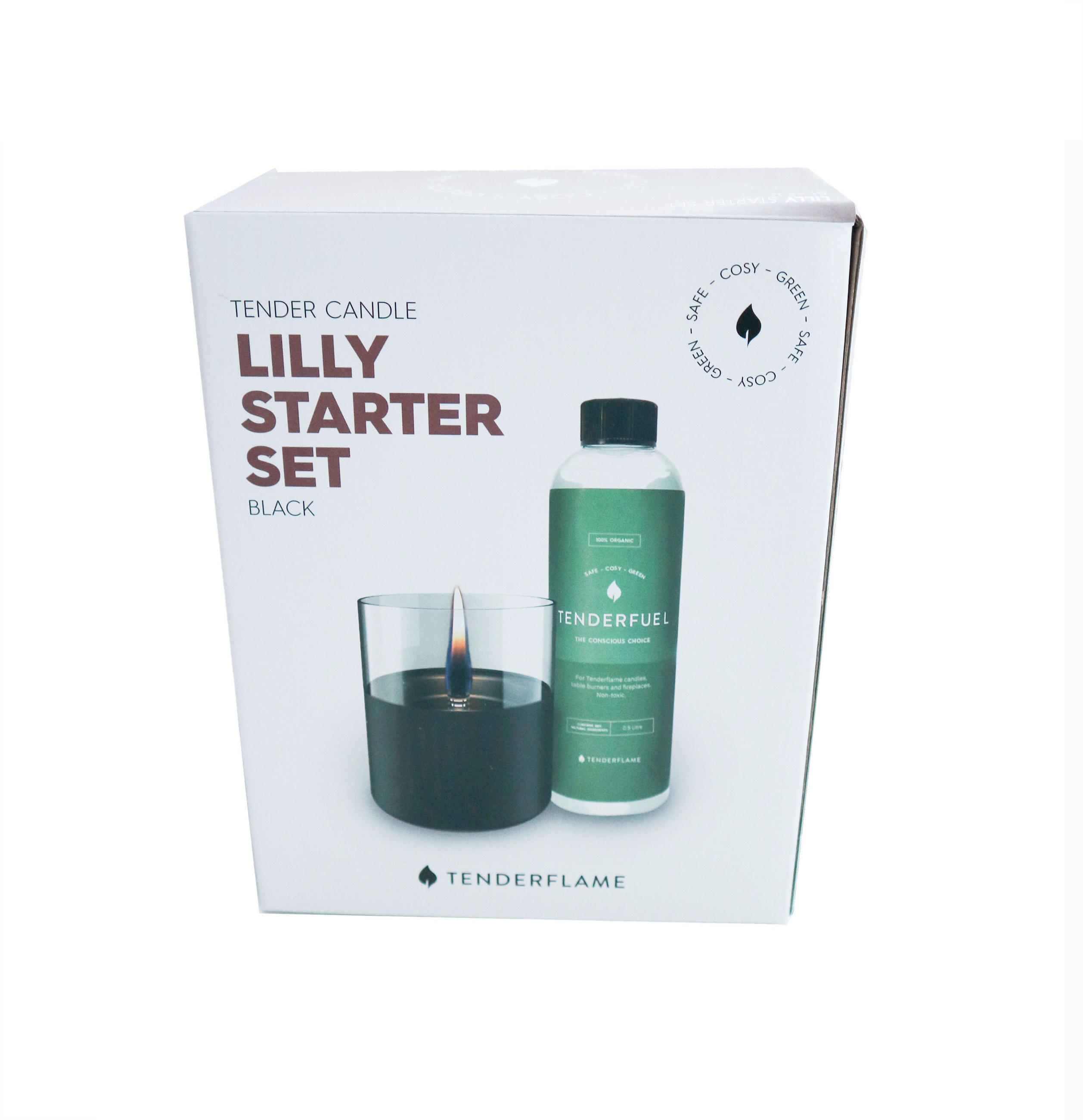 ASZTALI KANDALLÓ - fekete/áttetsző, Trend, Üveg/fém (0.8kg)