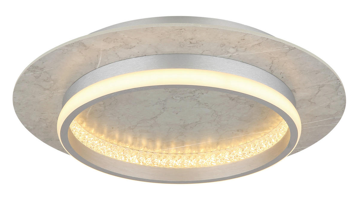 LED-DECKENLEUCHTE MARY 40/8,2 cm   - Klar/Silberfarben, Design, Holzwerkstoff/Kunststoff (40/8,2cm)