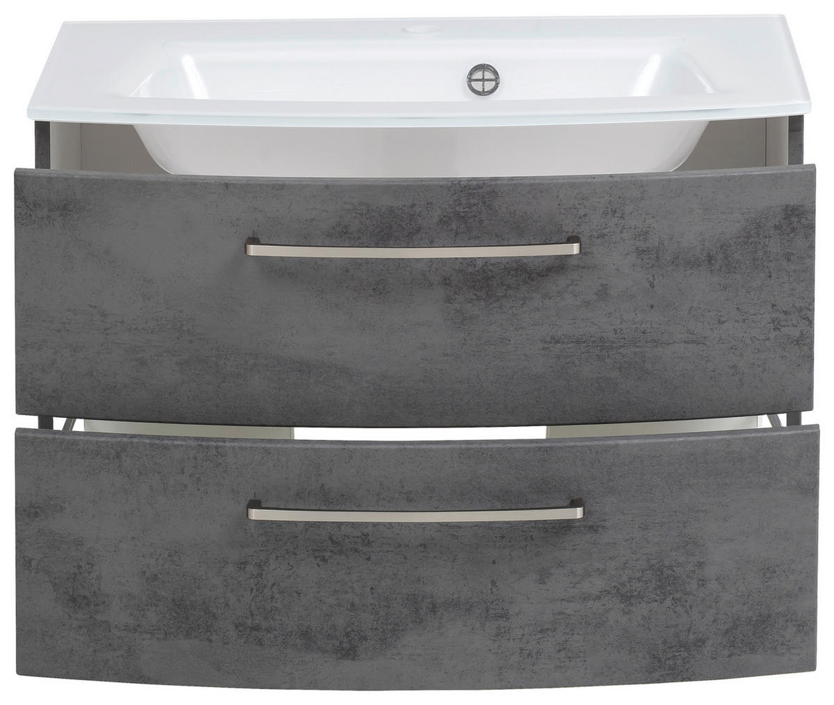 SKŘÍŇKA S UMYVADLEM, 80 cm - bílá/tmavě šedá, Konvenční, kov/kompozitní dřevo (80cm) - Held