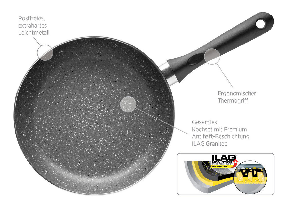KOCHTOPFSET IZAR 6-teilig  - Transparent/Schwarz, Basics, Glas/Metall - Mäser