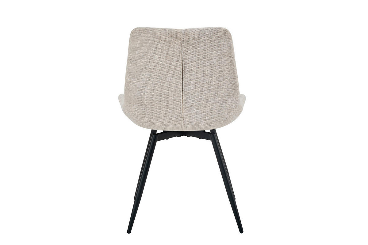 STUHL-SET 2 Stück Sitzfläche 360° drehbar, abwischbar, haustierfreundlicher Bezug Webstoff  Taupe  - Taupe/Beige, MODERN, Textil/Metall (47,5/84,5/62cm) - MID.YOU