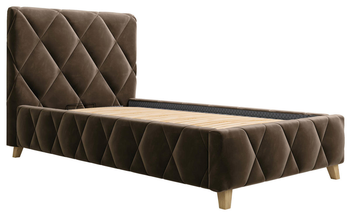 POLSTERBETT 100/200 cm  in Schlammfarben  - Schlammfarben, Modern, Holz/Holzwerkstoff (100/200cm) - MID.YOU