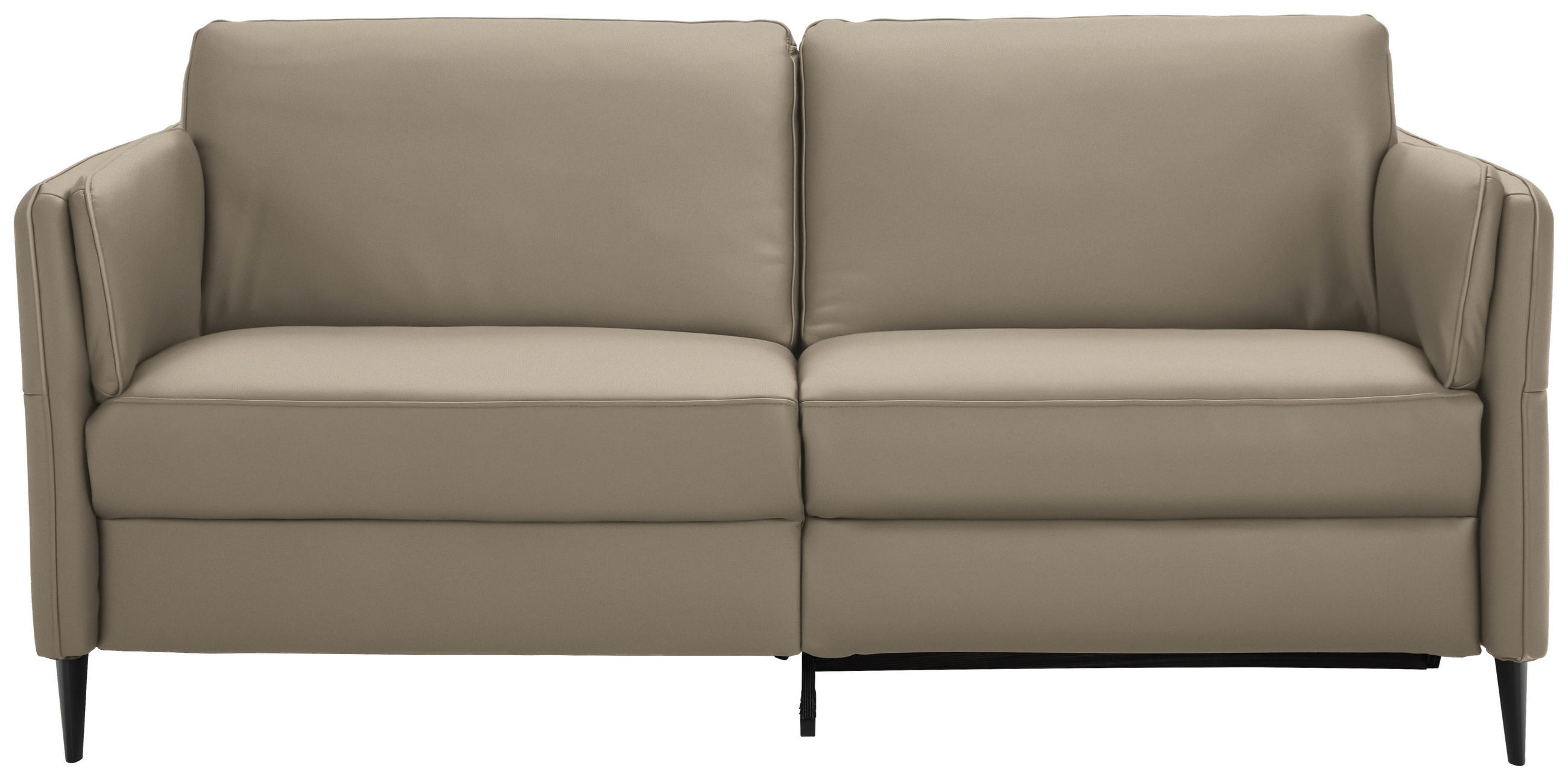 3-SITZER-SOFA in Leder Greige - Greige/Schwarz, Design, Leder/Metall (190/84/99cm) - Dieter Knoll