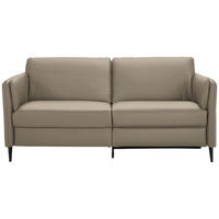 3-SITZER-SOFA in Echtleder Greige  - Greige/Schwarz, Design, Leder/Metall (190/84/99cm) - Dieter Knoll