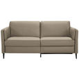 3-SITZER-SOFA in Leder Greige  - Greige/Schwarz, Design, Leder/Metall (190/84/99cm) - Dieter Knoll