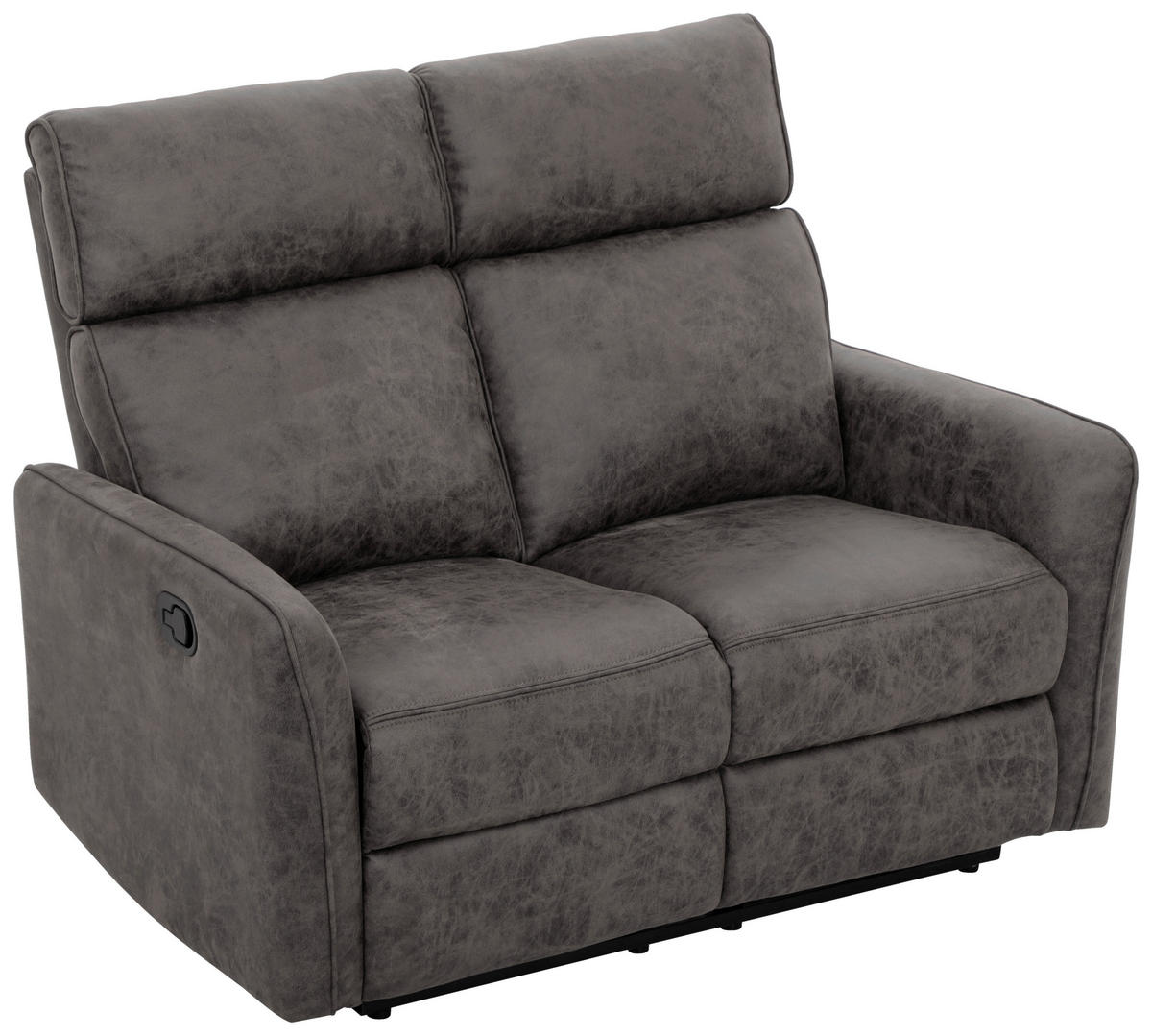 2-SITZER-SOFA Mikrofaser Grau  - Schwarz/Grau, Design, Holz/Kunststoff (133/105/93cm) - Livetastic