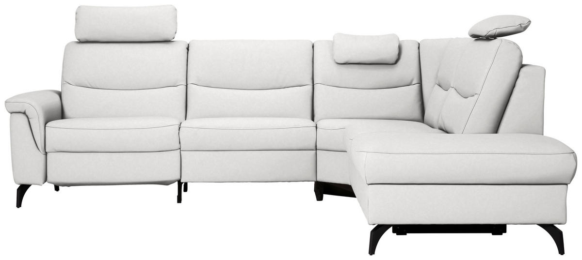 ECKSOFA in Echtleder Weiß  280/249 cm  - Anthrazit/Weiß, Design, Leder/Metall (280/249cm) - Himolla Komfortklass
