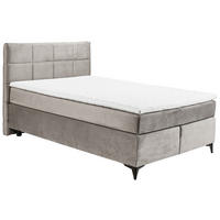 BOXSPRINGBETT 140/200 cm  in Hellgrau  - Hellgrau/Schwarz, Design, Holzwerkstoff/Kunststoff (140/200cm) - Xora