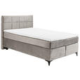 BOXSPRINGBETT 140/200 cm  in Hellgrau  - Hellgrau/Schwarz, Design, Holzwerkstoff/Kunststoff (140/200cm) - Xora
