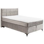 BOXSPRINGBETT 140/200 cm  in Hellgrau  - Hellgrau/Schwarz, Design, Holzwerkstoff/Kunststoff (140/200cm) - Xora
