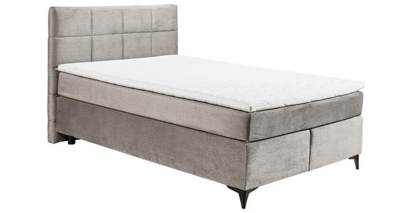 BOXSPRINGBETT 140/200 cm  in Hellgrau  - Hellgrau/Schwarz, Design, Holzwerkstoff/Kunststoff (140/200cm) - Xora