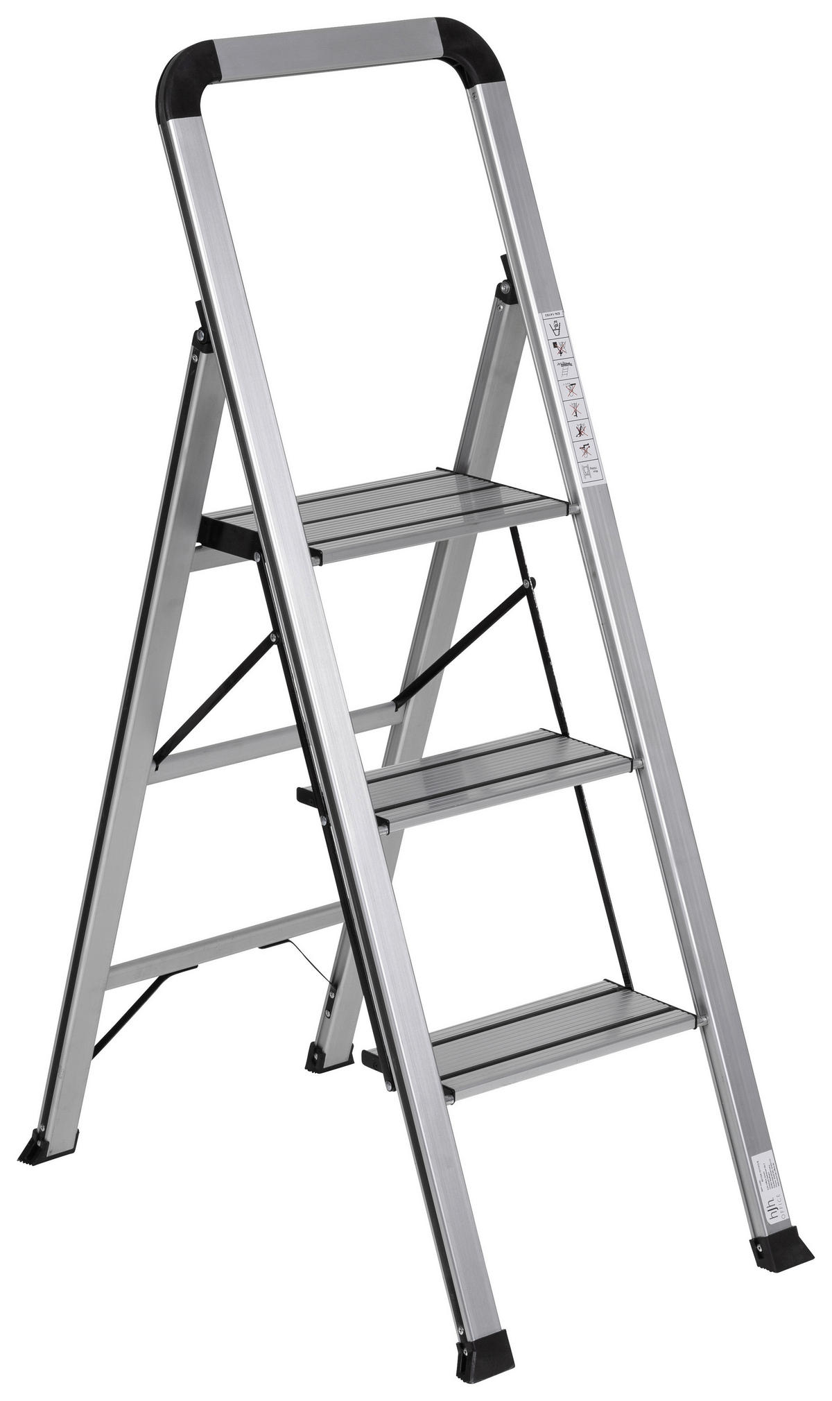 KLAPPTRITTLEITER - Alufarben, Basics, Metall (42/128/5cm) - MID.YOU