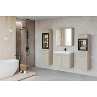 BADEZIMMER 5-teilig  in 120 cm  - Kaschmir/Beige, LIFESTYLE, Glas/Keramik (120cm) - P & B