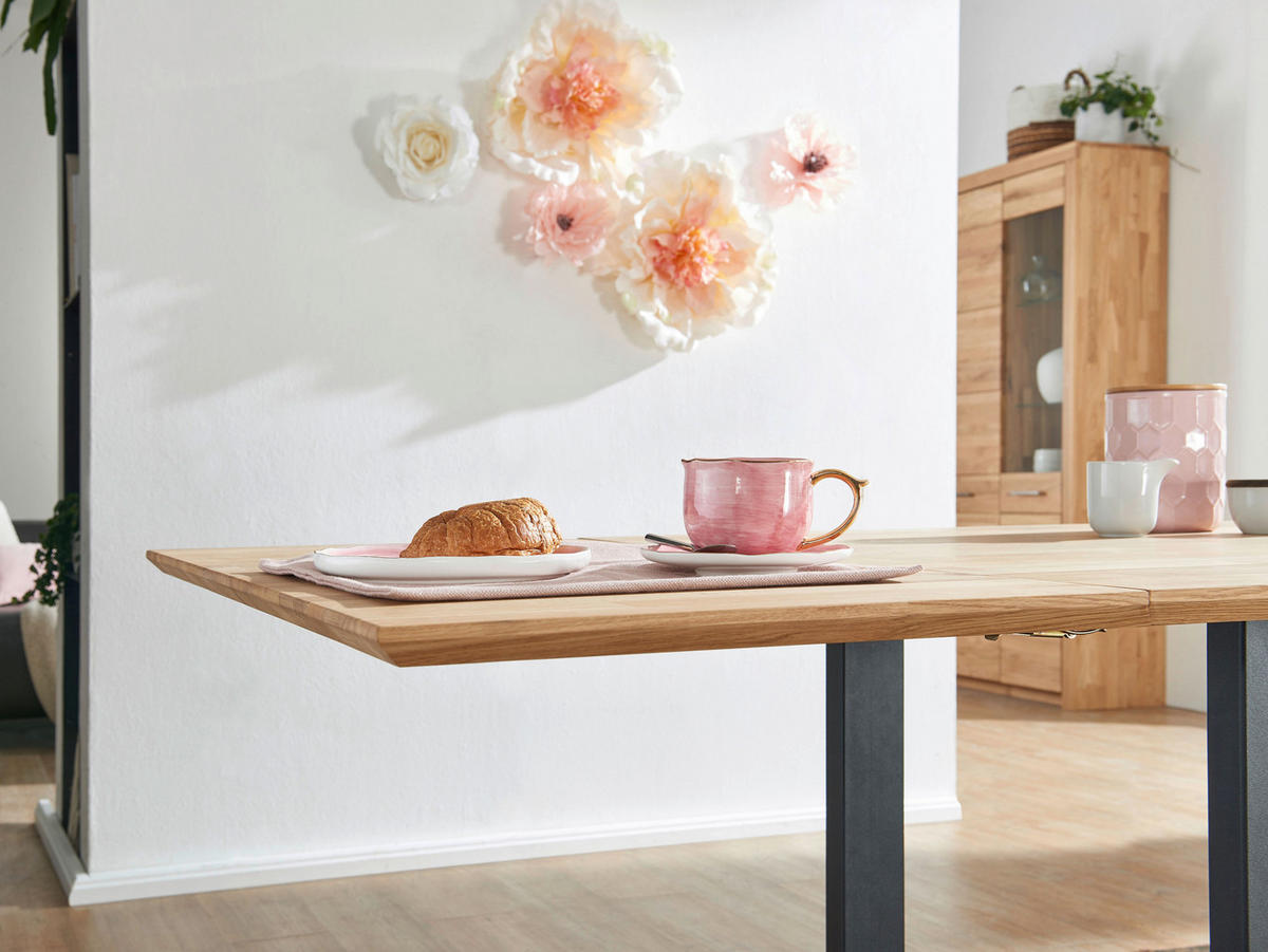 ESSTISCH in Holz, Metall 160/90/75 cm  - Wildeiche/Schwarz, Konventionell, Holz/Metall (160/90/75cm) - Livetastic