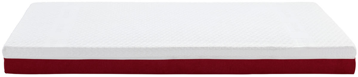 Taschenfederkernmatratze 90/200 cm, Höhe ca.: 17,5 cm, H2 = mittel, 7-Zonen - Rot/Weiß, Textil (90/200cm) - Primatex