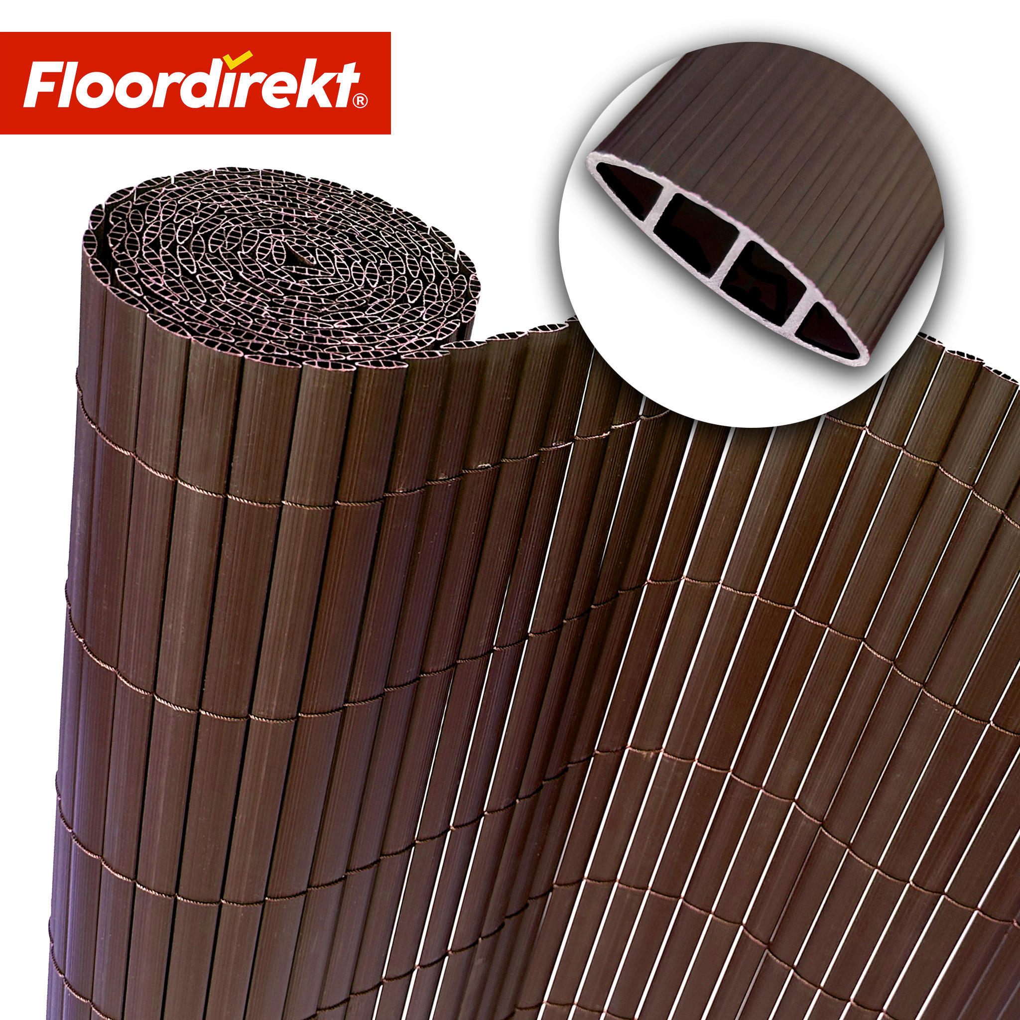 Floordirekt Sichtschutz PVC-Sichtschutz Braun 150x300 cm