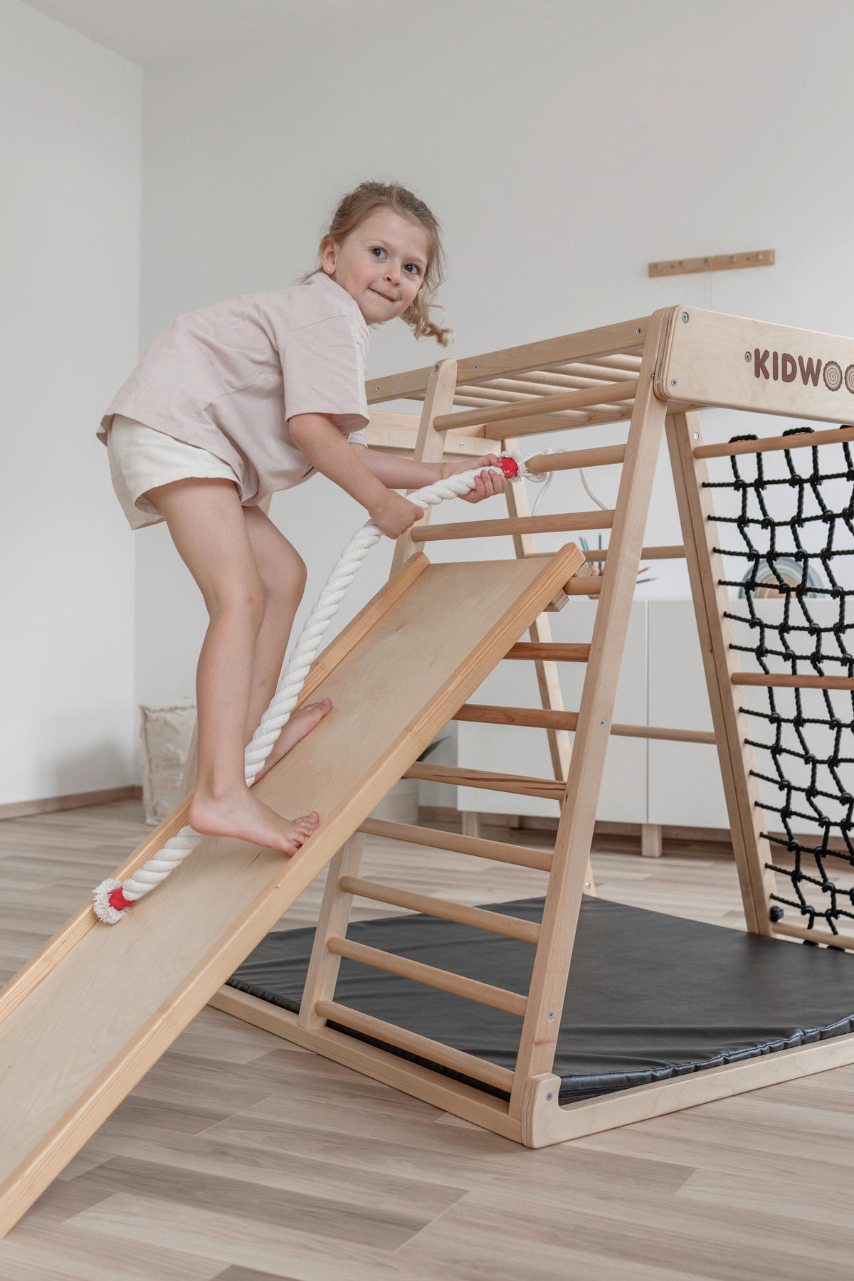 KLETTERGERÜST - Birkefarben/Schwarz, Basics, Holz (115/110/113cm)