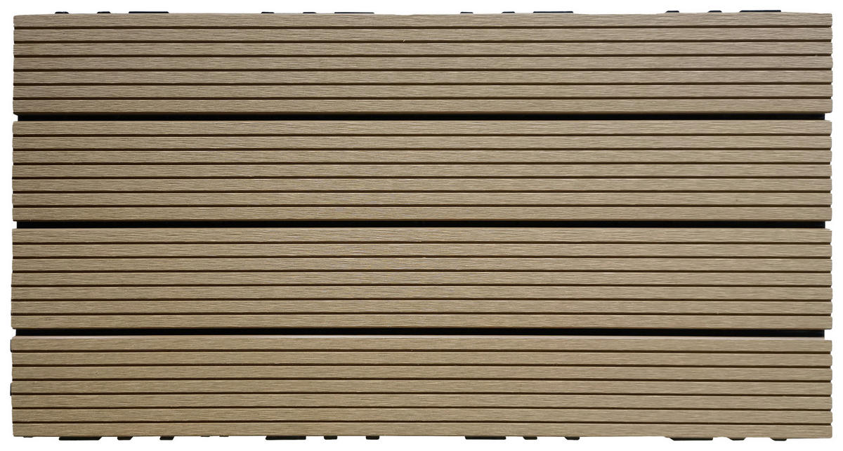TERRASSENFLIESE WPC PUERTO PICOLO 60X30CM 6-ER SET  - Beige, KONVENTIONELL, Holzwerkstoff (60/30/2.4cm)