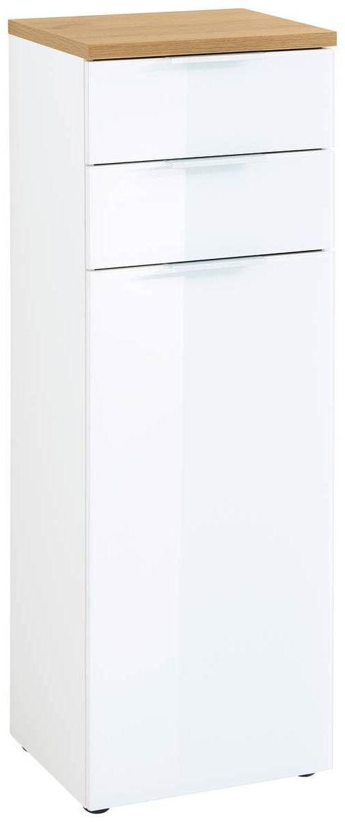 UNTERSCHRANK 39/112/34 cm   - Edelstahlfarben/Eichefarben, Design, Glas/Holzwerkstoff (39/112/34cm) - Germania