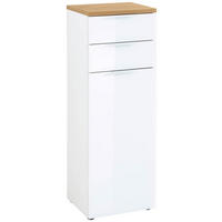 UNTERSCHRANK 39/112/34 cm   - Edelstahlfarben/Eichefarben, Design, Glas/Holzwerkstoff (39/112/34cm) - Germania