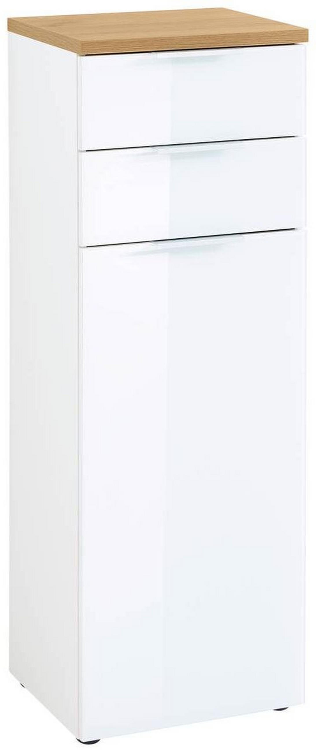 UNTERSCHRANK 39/112/34 cm   - Edelstahlfarben/Eichefarben, Design, Glas/Holzwerkstoff (39/112/34cm) - Germania