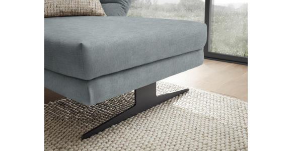 ECKSOFA  in Flachgewebe Hellblau  279-327/176-217 cm  - Schwarz/Hellblau, Design, Textil/Metall (279-327/176-217cm) - Dieter Knoll