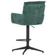 BARHOCKER Cord Grün Stoffauswahl, Sitzfläche 360° drehbar  - Schwarz/Grün, Design, Textil/Metall (54/98-120/58cm) - Novel