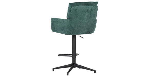 BARHOCKER Cord Grün Stoffauswahl, Sitzfläche 360° drehbar  - Schwarz/Grün, Design, Textil/Metall (54/98-120/58cm) - Novel