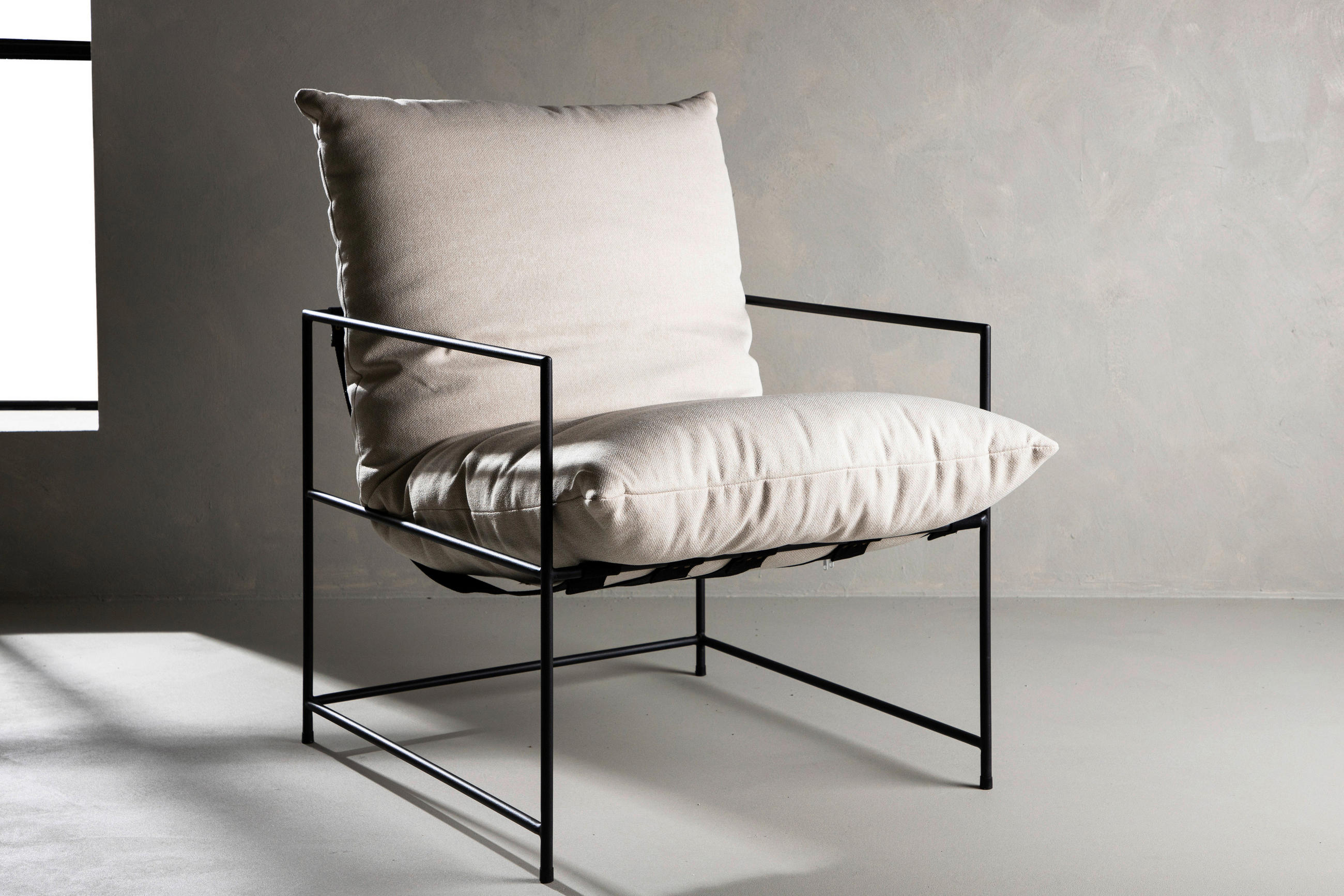SESSEL in Leinenoptik Weiß  - Weiß, Design, Textil/Metall (68.5/97.5/90cm) - Livetastic