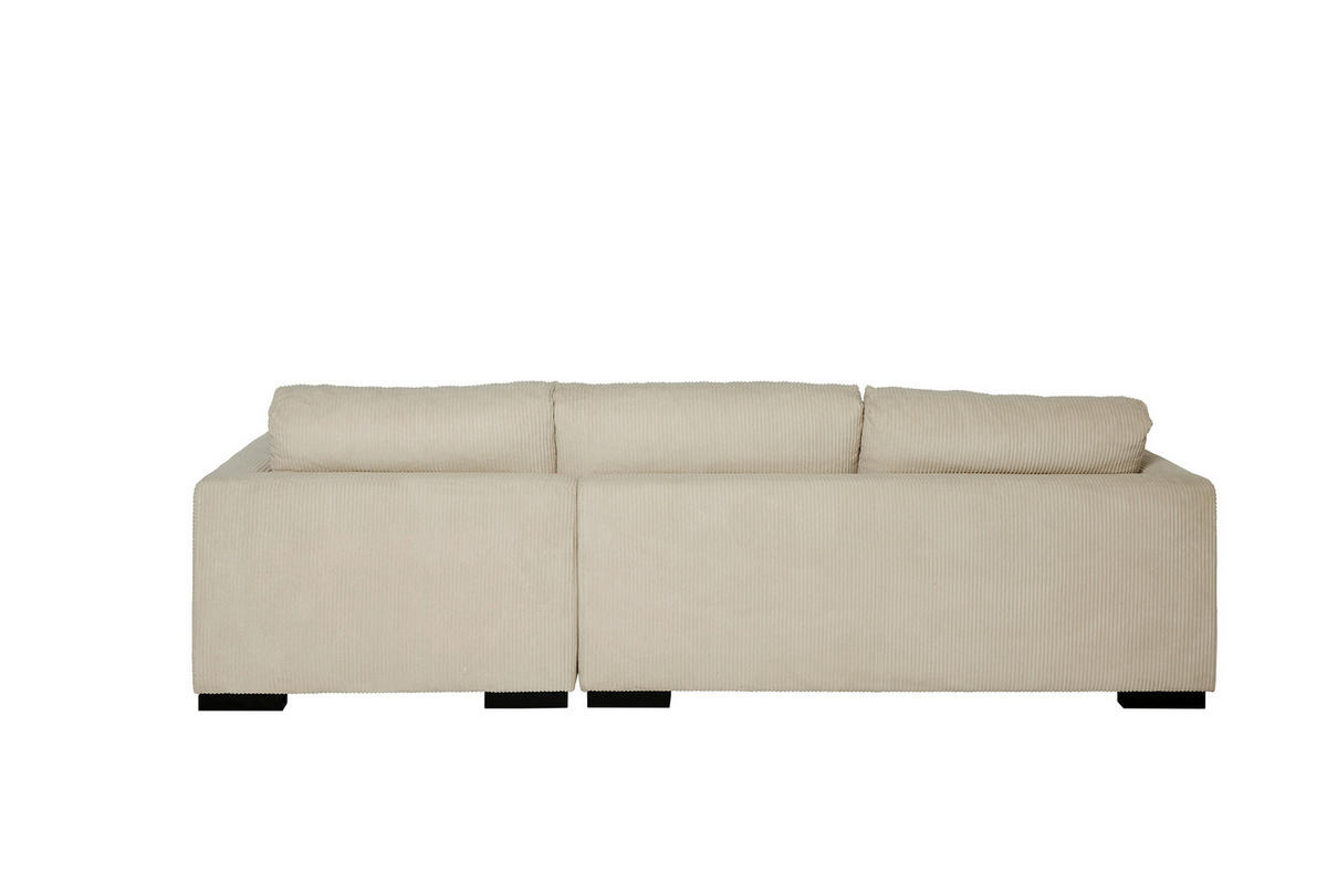 ECKSOFA  RELAX ASPEN CORNER M-R EU Weiß, Ecru Cord  - Ecru/Schwarz, MODERN, Holz/Textil (271/166cm) - Livetastic