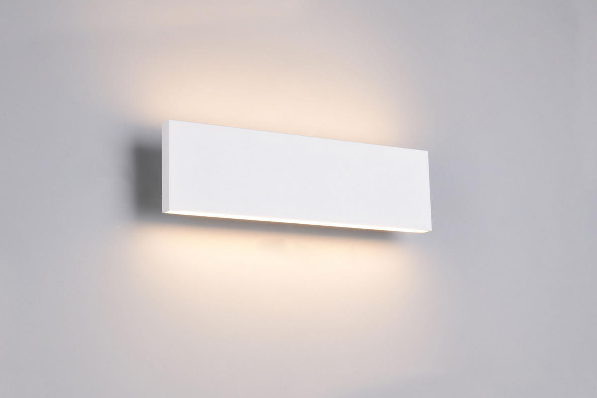 LED-WANDLEUCHTE - Weiss, Design, Kunststoff/Metall (28/8/4,5cm) - Novel