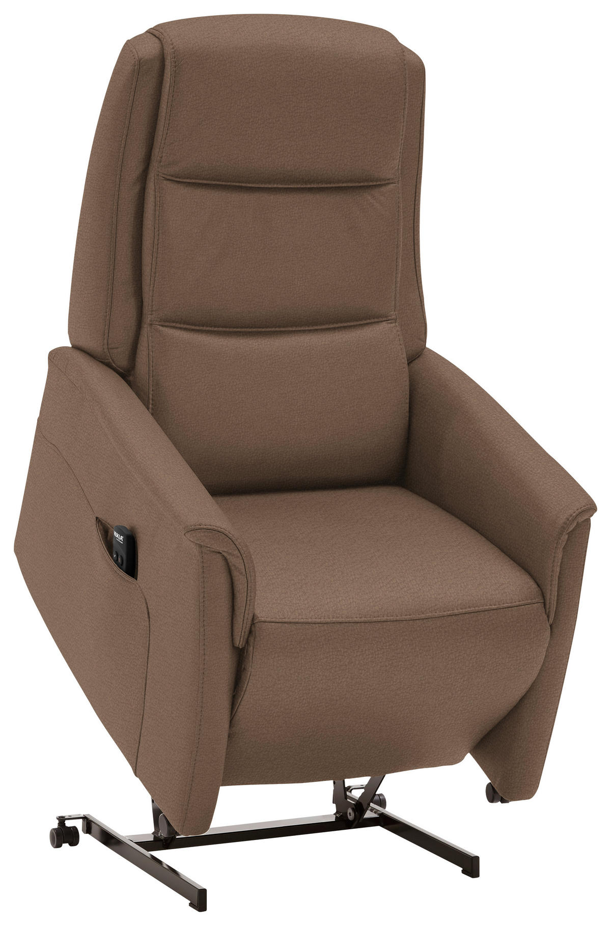 FERNSEHSESSEL Valdera  mit Relaxfunktion, Aufstehhilfe, Rücken echt Echtleder Graubraun  - Graubraun/Schwarz, KONVENTIONELL, Leder/Kunststoff (70/107/88cm) - Livetastic