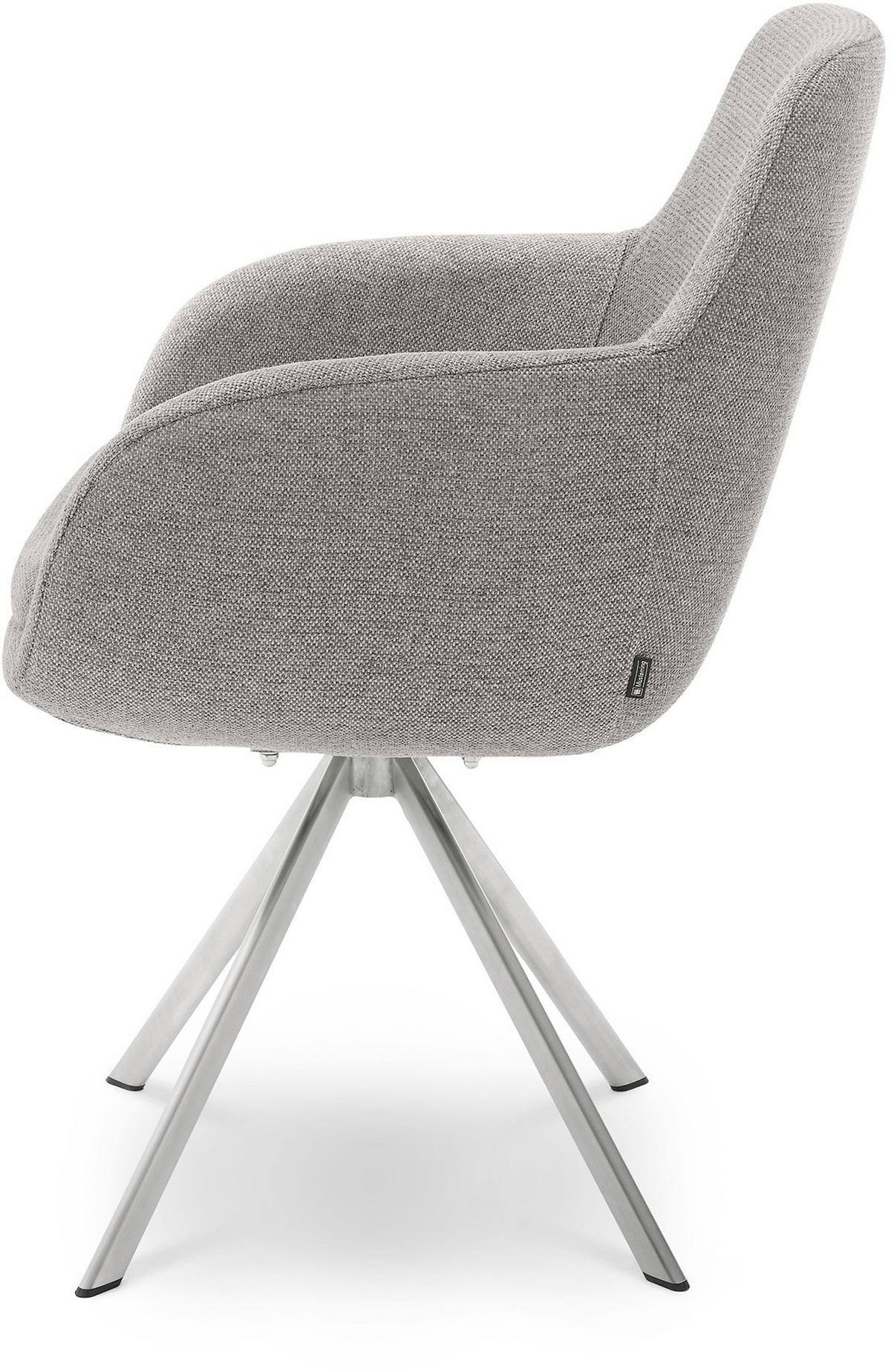 ARMLEHNSTUHL  in Edelstahl Webstoff  - Taupe/Edelstahlfarben, Design, Textil/Metall (62/86/66cm) - Musterring