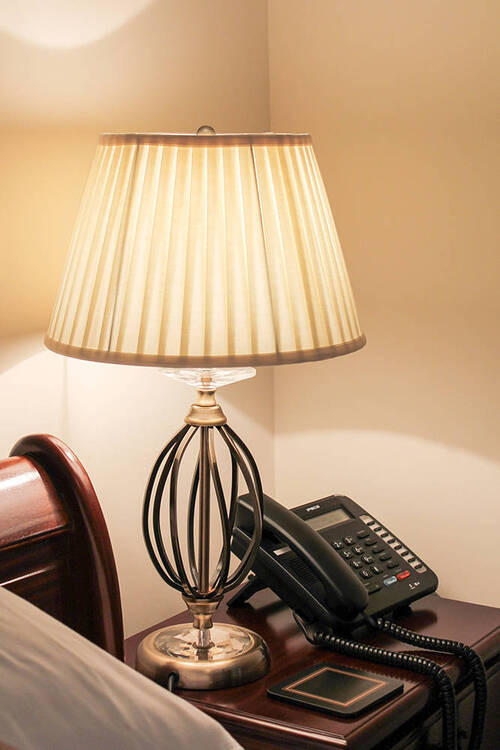 TISCHLEUCHTE - Messingfarben, Konventionell, Textil/Metall (36/58cm) - Elstead Lighting