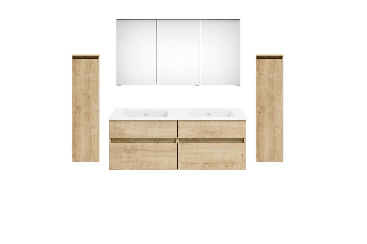 BADEZIMMER  in 180 cm  - Eichefarben/Weiß, KONVENTIONELL, Keramik/Holzwerkstoff (180cm) - Puris