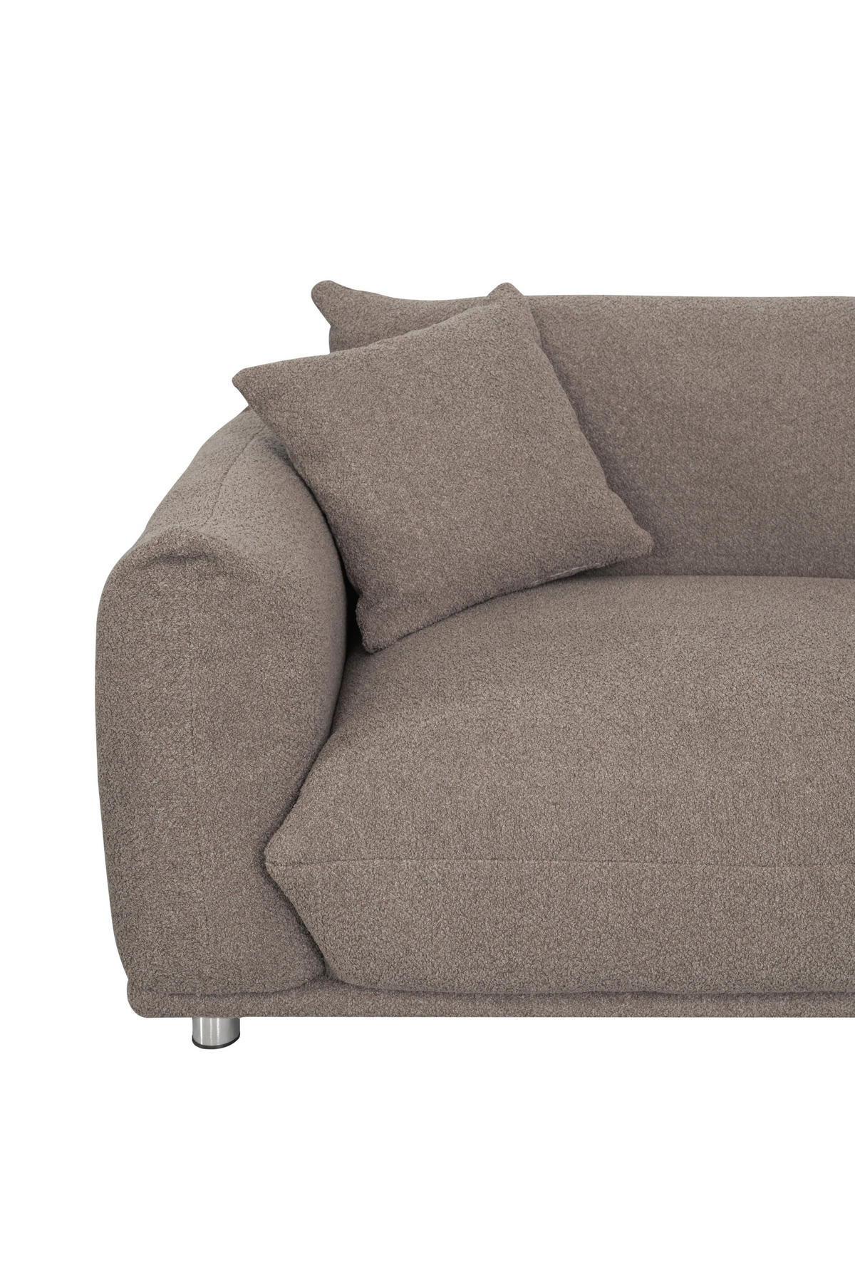 SITZGARNITUR Webstoff Taupe  - Taupe/Silberfarben, Trend, Textil/Metall (218/103/75/87cm) - Livetastic