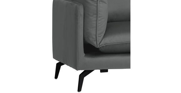 ECKSOFA Dunkelgrau Samt  - Dunkelgrau/Schwarz, Design, Textil/Metall (241/200cm) - Carryhome