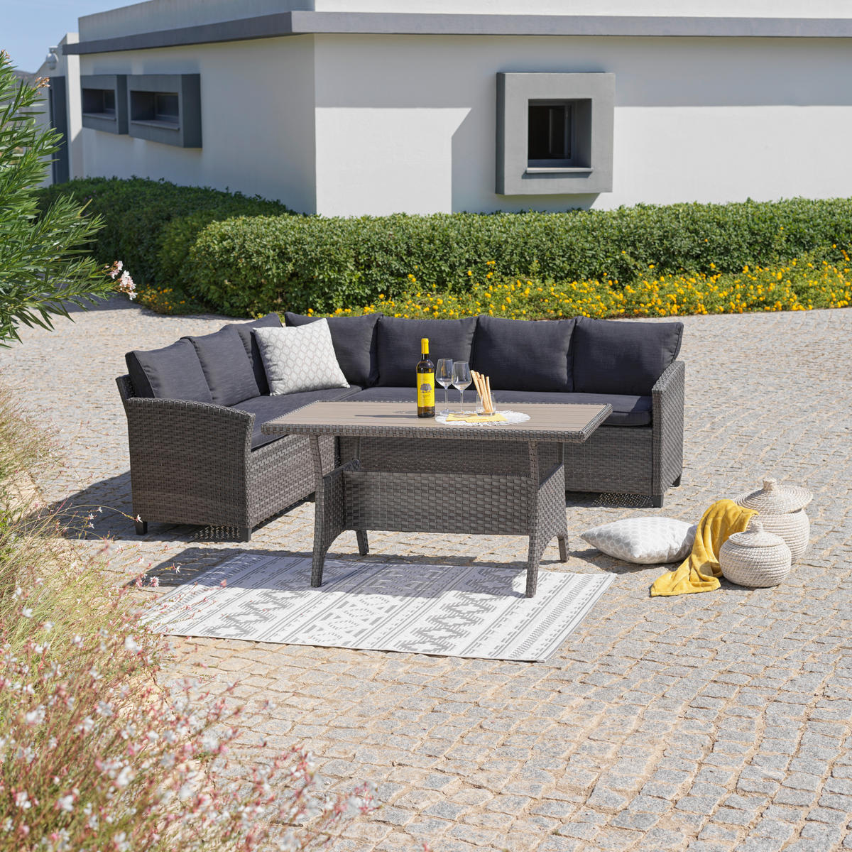 LOUNGEGARNITUR 3-teilig  178/234 cm   - Grau, Modern, Kunststoff/Textil (178/234cm) - Ondega