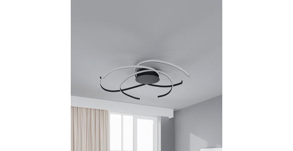 LED-DECKENLEUCHTE 98/25 cm   - Schwarz, Design, Kunststoff/Metall (98/25cm) - Novel