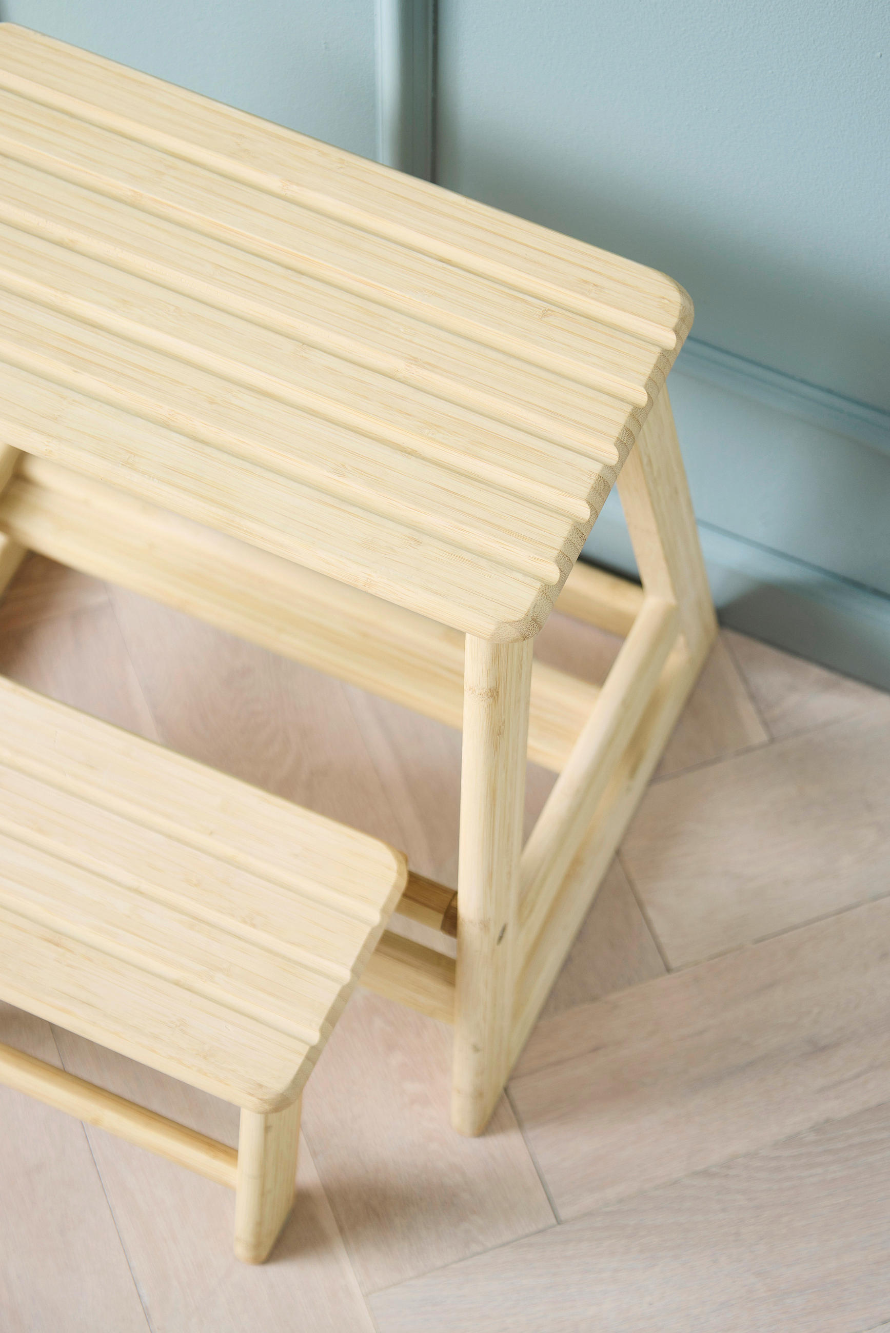 Thumbnail - Gardenson Tritthocker Skala, Hellbraun, Holz, Bambus, vollmassiv, 45.5x49x39 cm, klappbar, Pflegen, Babytoilette, Baby /...