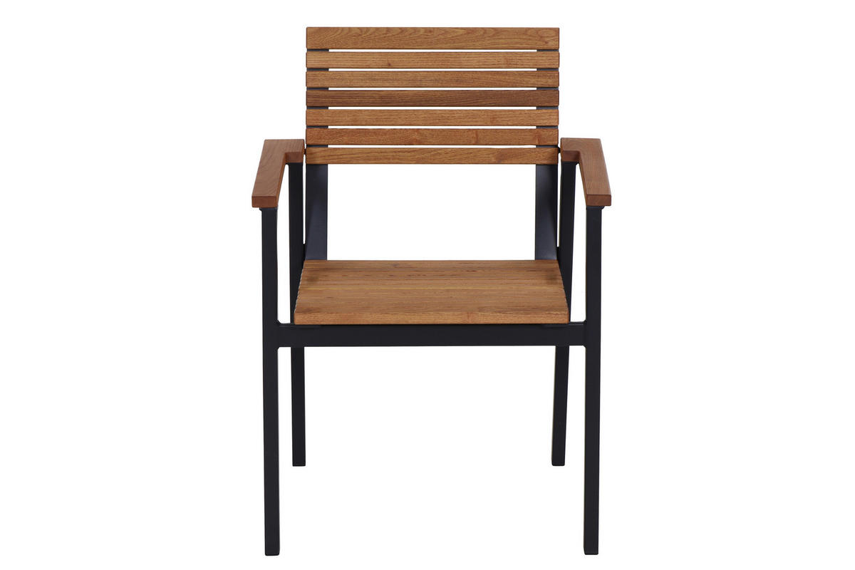 GARTENSESSEL-SET in Metall, Holz Naturfarben  - Naturfarben, Basics, Holz/Metall (60/83/58,5cm) - Siena Garden